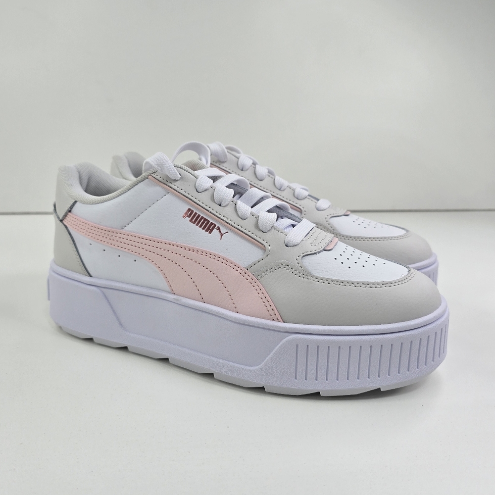 Puma Karmen Rebelle Platform Sneakers Women's Size 10 White Frosty Pink Gray